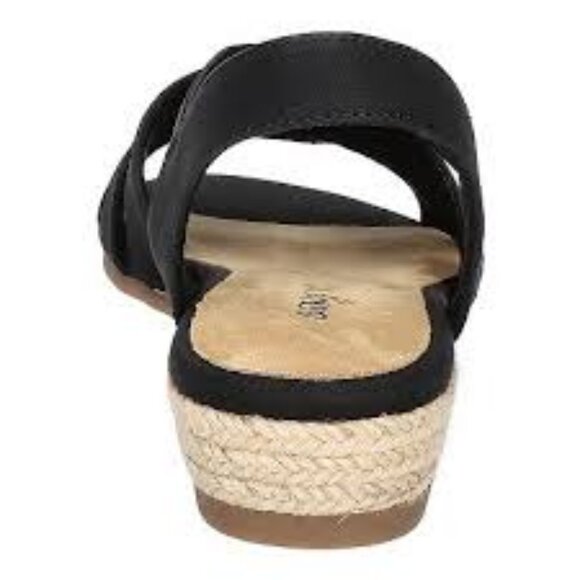 NEW EASY STREET YESENIA WOMEN'S BLACK ESPADRILLE WEDGE SANDALS 8 WW‎ - Picture 6 of 12
